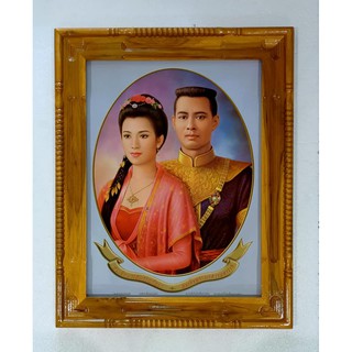 ภาพมงคลพระนเรศวรพระพี่นางสุพรรณกัลยาใส่กรอบไม้สักแท้ภาพเคลือบฟีล์มลามิเนตอย่างดีคงทนกันน้ำกันฝุ่นได้ขนาดรวมกรอบ19x24นิ้ว