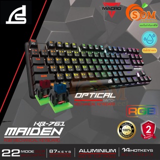 (KB-761) KEYBOARD (คีย์บอร์ด) SIGNO FULL RGB กันน้ำ IP68 USB 2.0 กระจายความร้อนได้ดี (RED&amp;BLUE SWITCH) (2Y) ของแท้