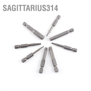 Sagittarius314 8pcs 50mm 1/4 Inch S2 Hex Shank Magnetic Head Screwdriver Bits H1.5-H8