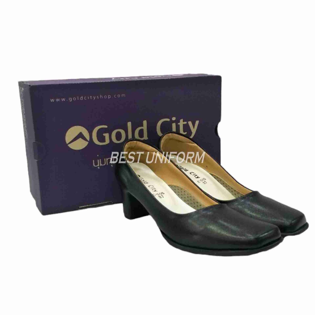 GOLDCITY รองเท้าคัชชูผู้หญิง  รองเท้านักศึกษา รุ่น C005 สีดำ