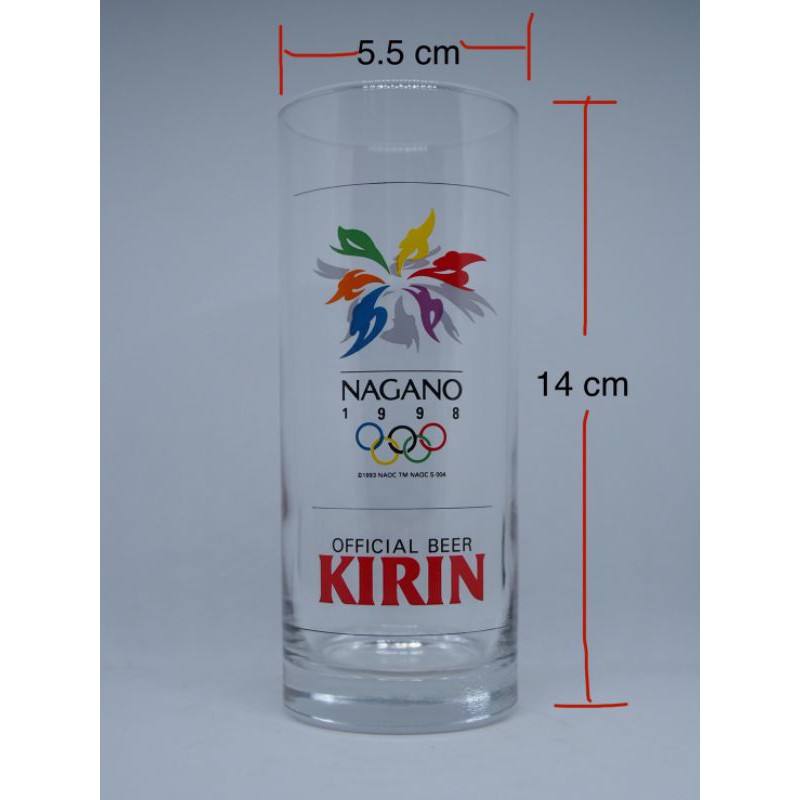 แก้ว Kirin Beer Nagano 1998 ขนาด 5.5x14 cm