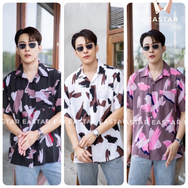 เสื้อเชิ้ตฮาวาย ES3 ลายPainting Frame เนื้อผ้านิ่มสบาย พร้อมไปทะเลมาก