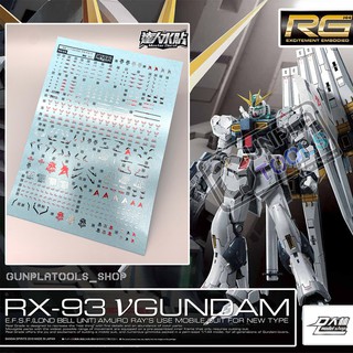 [ D.L Model ] Water decal RG35 ดีคอลน้ำสำหรับ RX-93 ν Gundam (RG 1/144) แบบ Metallic