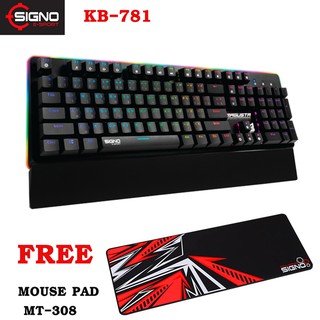 SIGNO KB-781 E-SPORT MAGUSTA GAMING (RED SWITCH)คีย์บอร์ดเกมมิ่ง มาโคร กันน้ำได้ ปุ่มบลูสวิตซ์