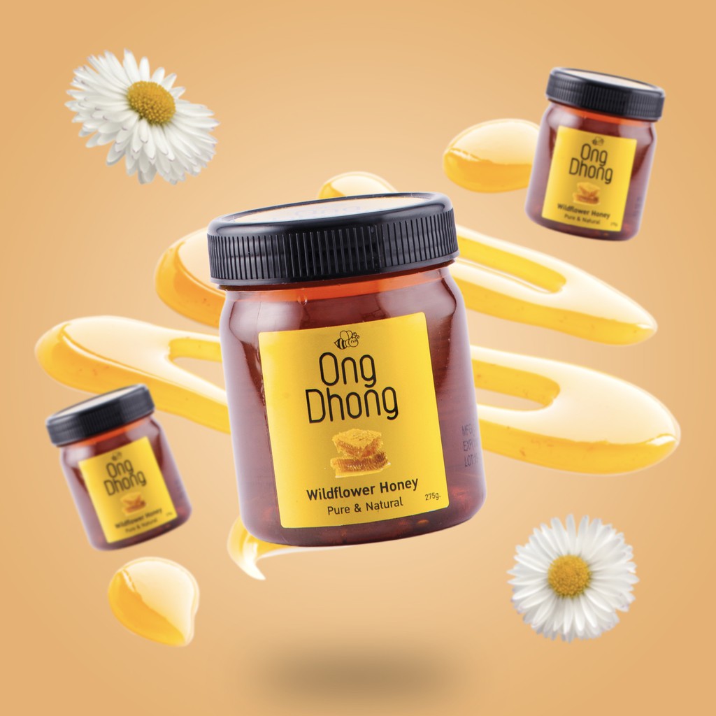 OngDhong Wildflower Honey 275g น้ำผึ้งอองตอง น้ำผึ้งดอกไม้ป่า 275 กรัม (กระปุก)