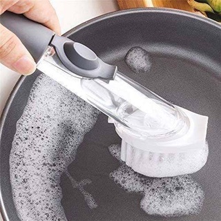 Decontamination wok brush แปรงขัดคราบทำความสะอาด 2 หัวเปลี่ยนหัวได้ เติมน้ำยาได้ แปรงล้างจาน แปรงขัดกระทะ ล้างจาน