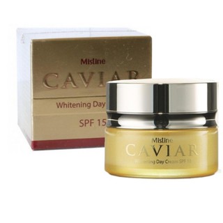 Mistine Caviar Whitening Day Cream SPF15 30g. ครีมบำรุงผิวหน้า จากสารสกัดคาเวียร์ สำหรับกลางวัน ผิวสวย ริ้วรอยดูลดเลือน