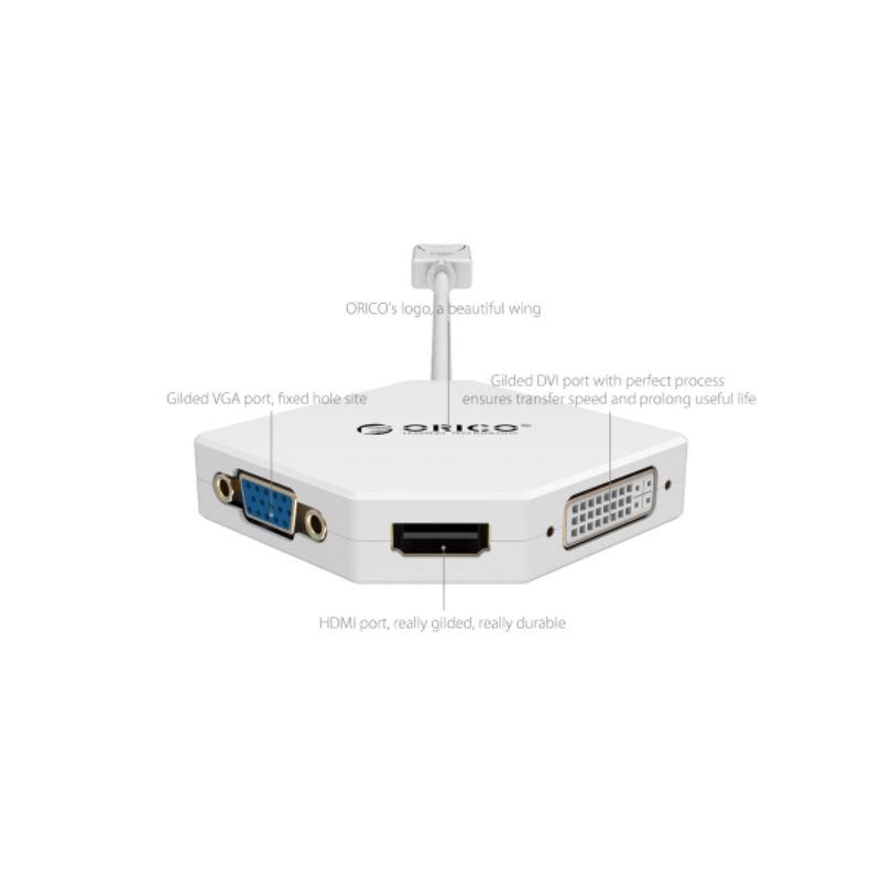 ORICO (DPT-HDV3-WH) DP To HDMI DVI VGA Adapter To รูปที่ 2