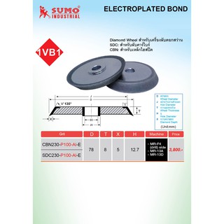 ใบเจียร ELECTROPLATED BOND ตรา SUMO