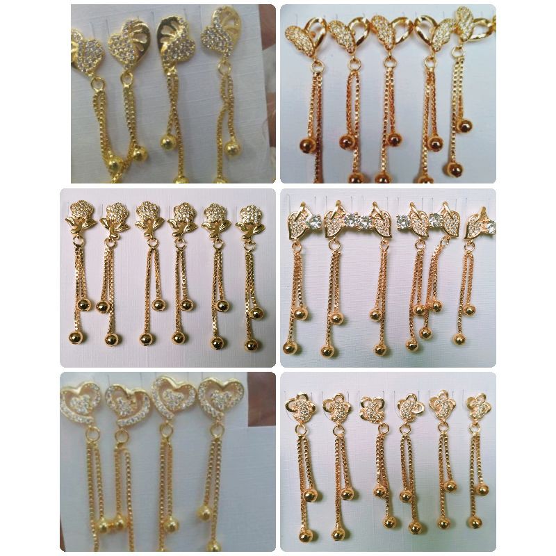 24k GOLD PLATED KOREA หูยาว /24K EMAS KOREA GOLD SUBANG PANJAANG