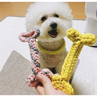 MAKIT Stretchy Yarn Toy Bone ของเล่นสุนัขจากไหมยางยืด รูปกระดูก นำเข้าจากเกาหลี 🇰🇷