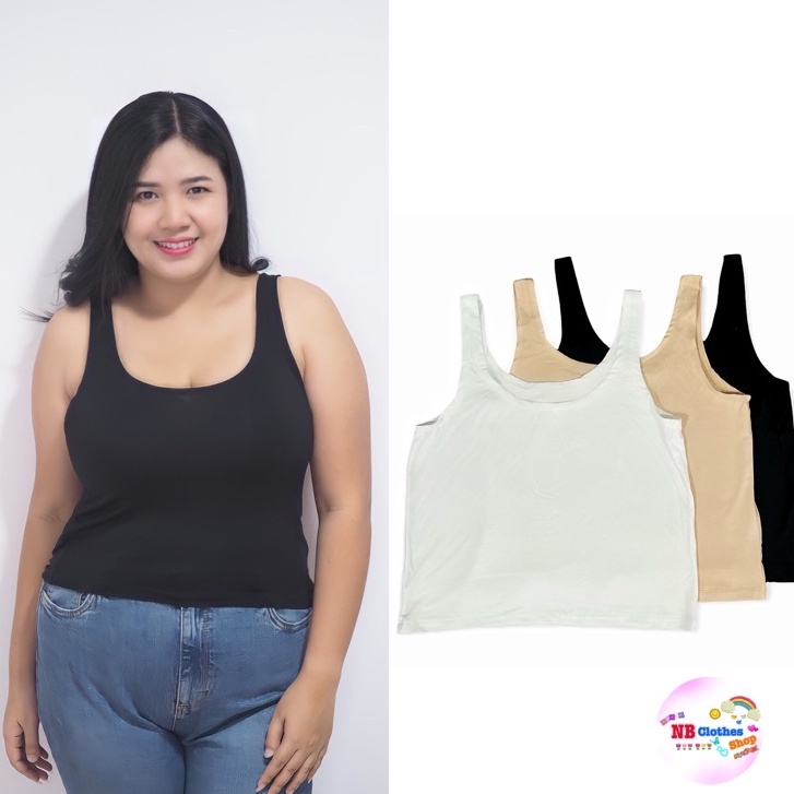 เสื้อกล้ามสาวอวบ สายเดี่ยวสาวอวบ (ไม่มีฟองน้ำ)  Size : (XXL+) อก 36-50 นิ้ว และ Size : ( L) อก 32-40 นิ้ว เสื้อกล้ามครอป