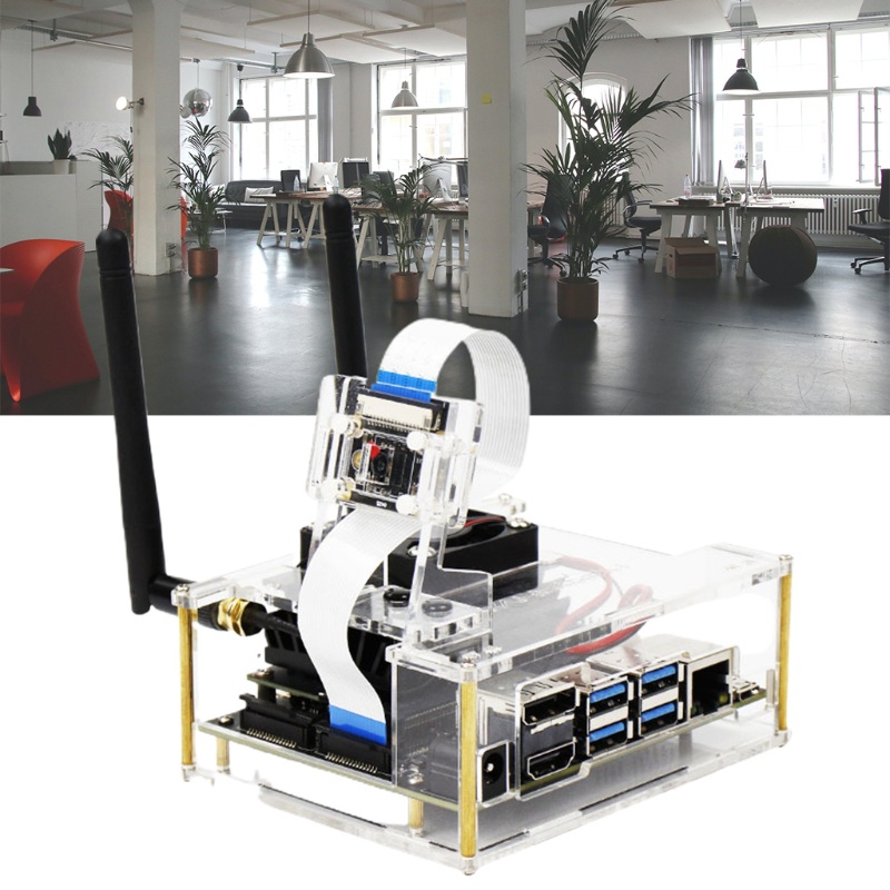 Btsg เคสอะคริลิคสําหรับ NVIDIA Jetson Nano B01 & A02 - รวมพัดลมและที่วางกล้อง (Jetson Nano ไม่รวมกล้