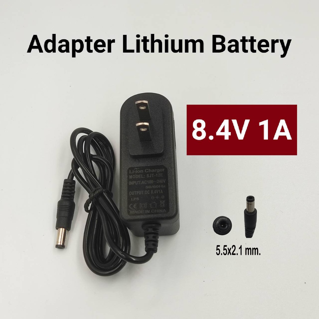 Li-ion Charger 8.4V 1A Adapter Lithium Battery Charger Model SJT-12E มีไฟ LED แสดงสถานะ