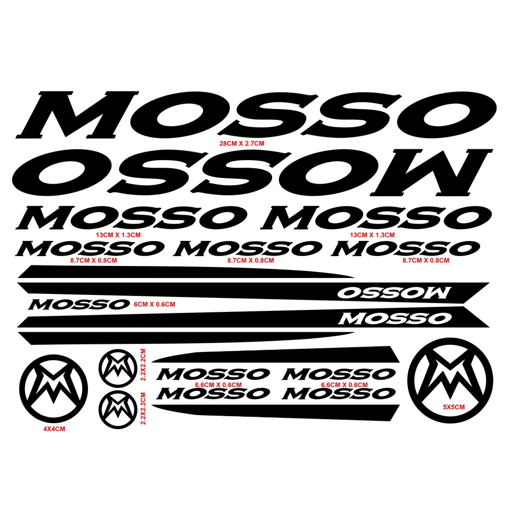 ใหม่ Mosso ชุดสติกเกอร์ติดกรอบจักรยานเสือภูเขา 22 ชิ้น