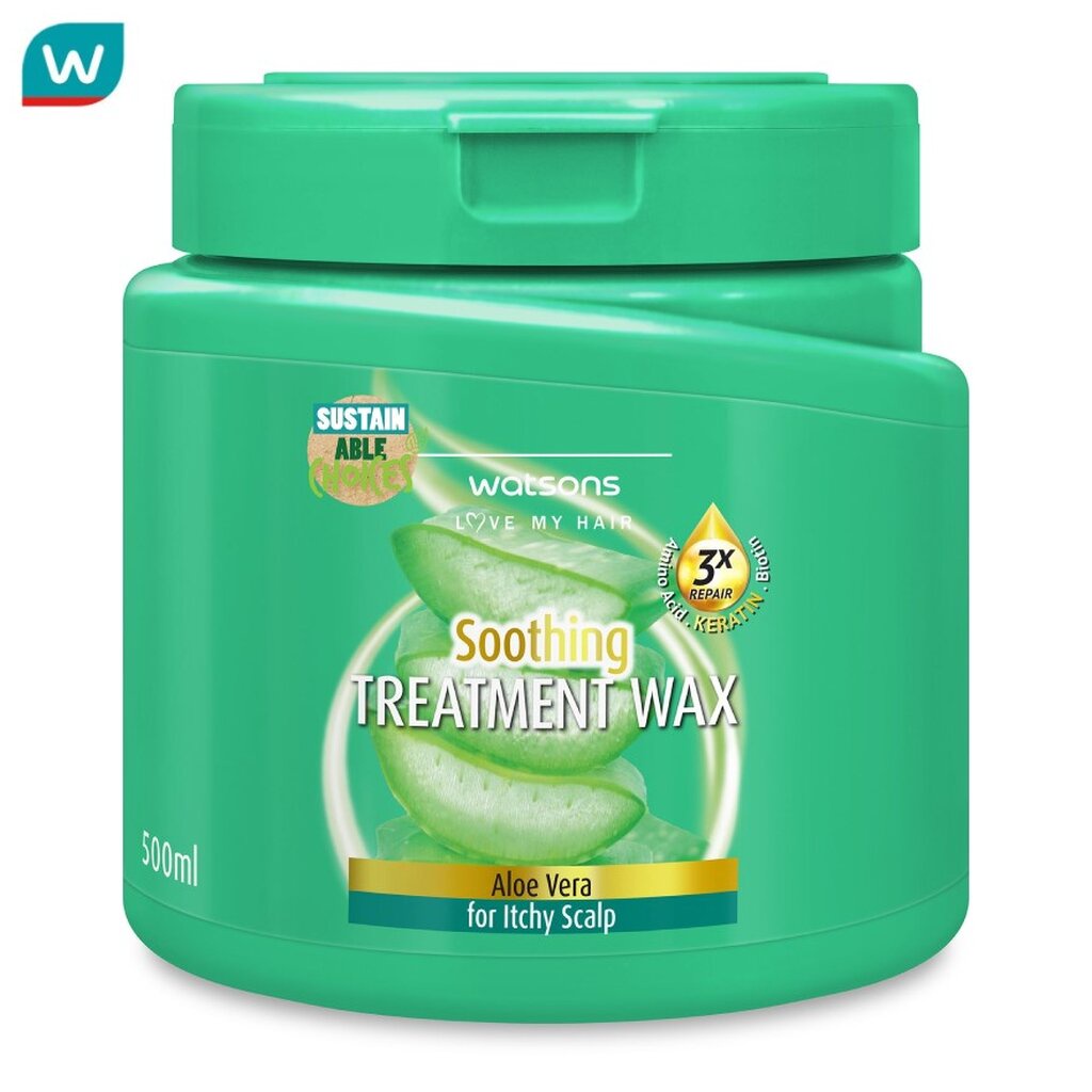 Watsons วัตสัน ทรีทเมนท์ แวกซ์ อะโล เวร่า ฟอร์ อิทชี่ สกัลป์ 500มล.