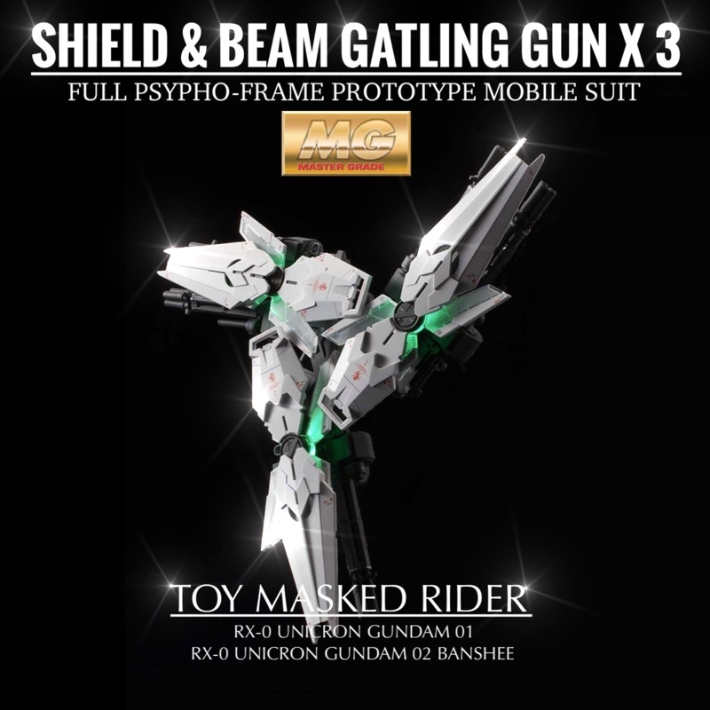 พาร์ทเสริม MG 1/100 UNICRON RX-0โล่ 3 ชุด พร้อมอุปกรณ์จัด ACTION PERFECT SHIELD