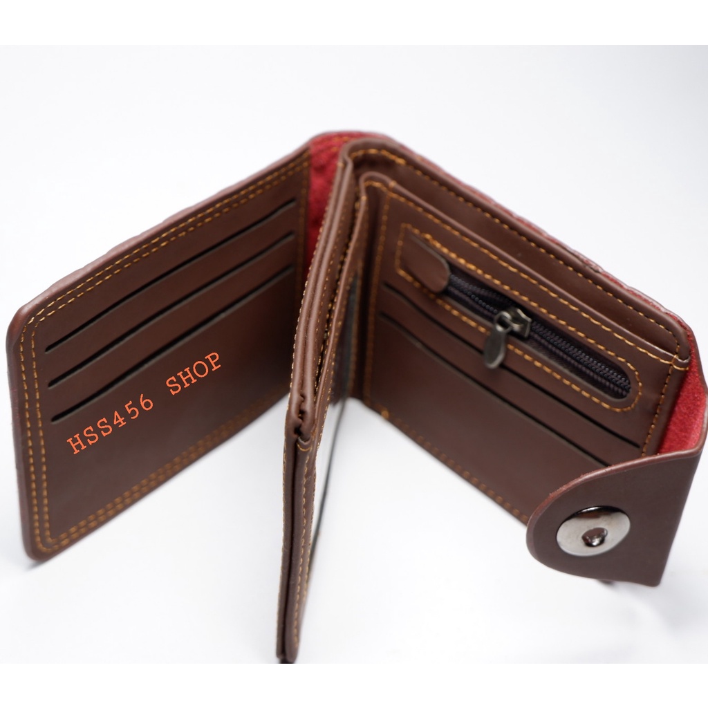 กระเป๋าสตางค์ผู้ชาย BOMSHI ขนาดเล็ก #XH-005 กะดุมครึ่ง - รูปที่ 3