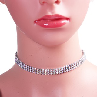 สร้อยคอ Choker แฟชั่น พลอย rhinestone สี AB  ยาว 31.5 ซม. 1 เส้น