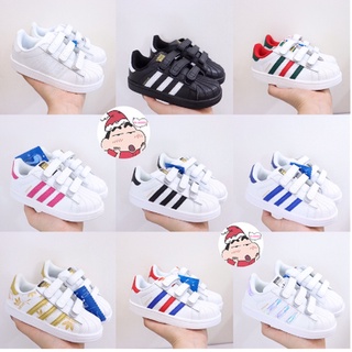 Adidas superstar รองเท้าเด็ก Velcro รองเท้าเด็ก รองเท้าเด็กวัยหัดเดิน รองเท้าผ้าใบเด็ก