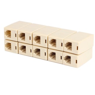 Oemgenuine 10pcs RJ45 CAT5 Coupler Plug Network LAN Cable Extender Joiner Connector Adapter (Intl)