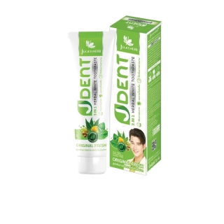 JDENT 3IN1 Herbal White Toothpaste[1 หลอด] ยาสีฟันสมุนไพรเจเด้นท์ สูตรออริจินัลเฟรช