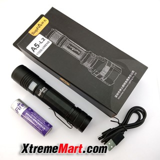 ชุดเซตไฟฉาย Supfire A5-L2 1100LM 5-Mode USB rechargeable LED Flashlight (Black)