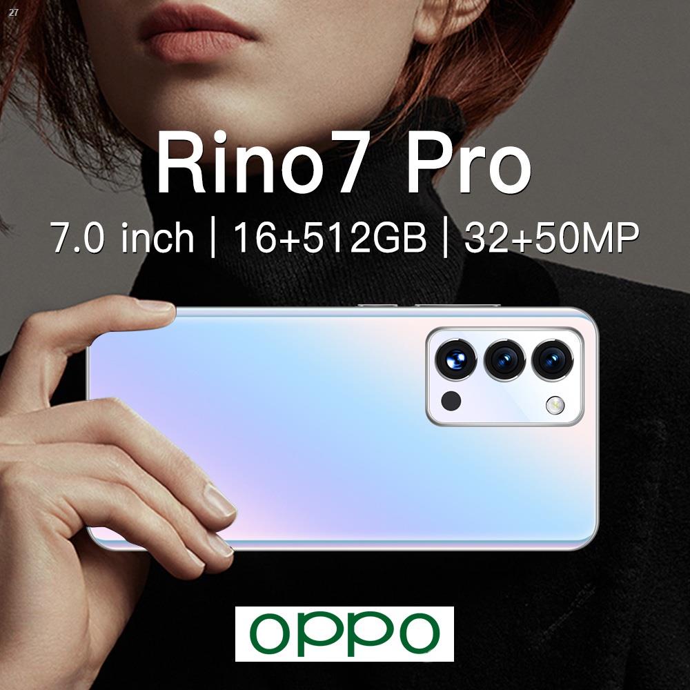 อุปกรณ์เสริมโทรศัพท์มือถือ❀❍โทรศัพท์มือถือ OPPO Rino7 Pro โทรศัพท์ 7.0 นิ้วเต็มหน้าจอ 5G มือถือ สมาร์ทโฟน 12+512GB Andro