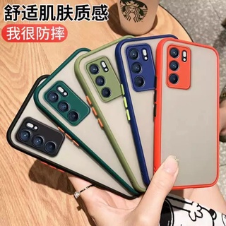 ขอบสีผิวด้าน Case OPPO Reno6 5G เคสกันกระแทก ขอบนิ่มหลังแข็ง เคสมือถือ สามารถป้องกันกล้อง