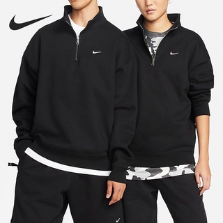 %NikeSoloSwooshเสื้อกันหนาวคอปกตั้งมีซิปสีดําสําหรับผู้ชายDQ5210-010