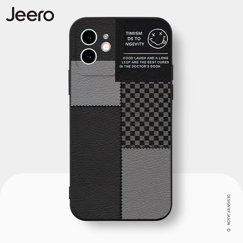 Jeero เคสไอโฟน เคสซิลิโคนนุ่มขอบเหลี่ยมกันกระแทกการ์ตูนน่ารักตลก เคสโทรศัพท์ Compatible for iPhone 16 15 14 13 12 11 Pro Max SE 2020 X XR XS ip 8 7 Plus HFE1331