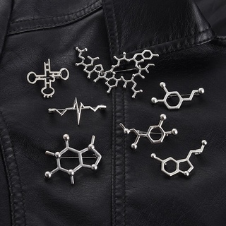 Serotonin เข็มกลัดโซ่โลหะ สีเงิน เครื่องประดับ สําหรับเพื่อน เด็ก