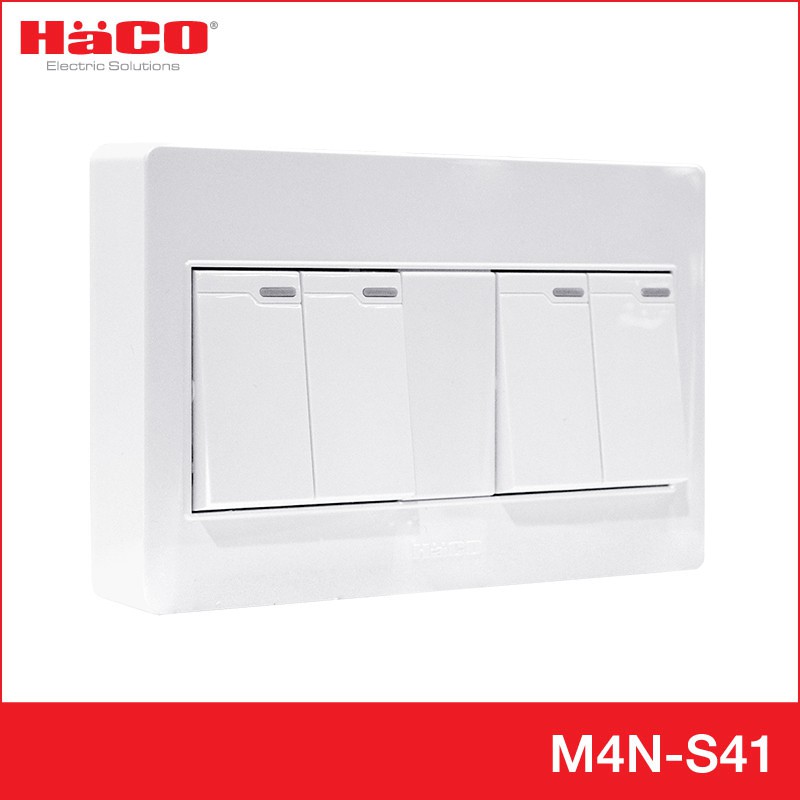 HACO สวิตช์ทางเดียว 4 ช่อง แบบลอย รุ่น M4N-S41 - รูปที่ 2