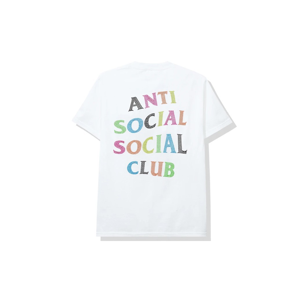เสื้อยืด anti social club stud belt white tee