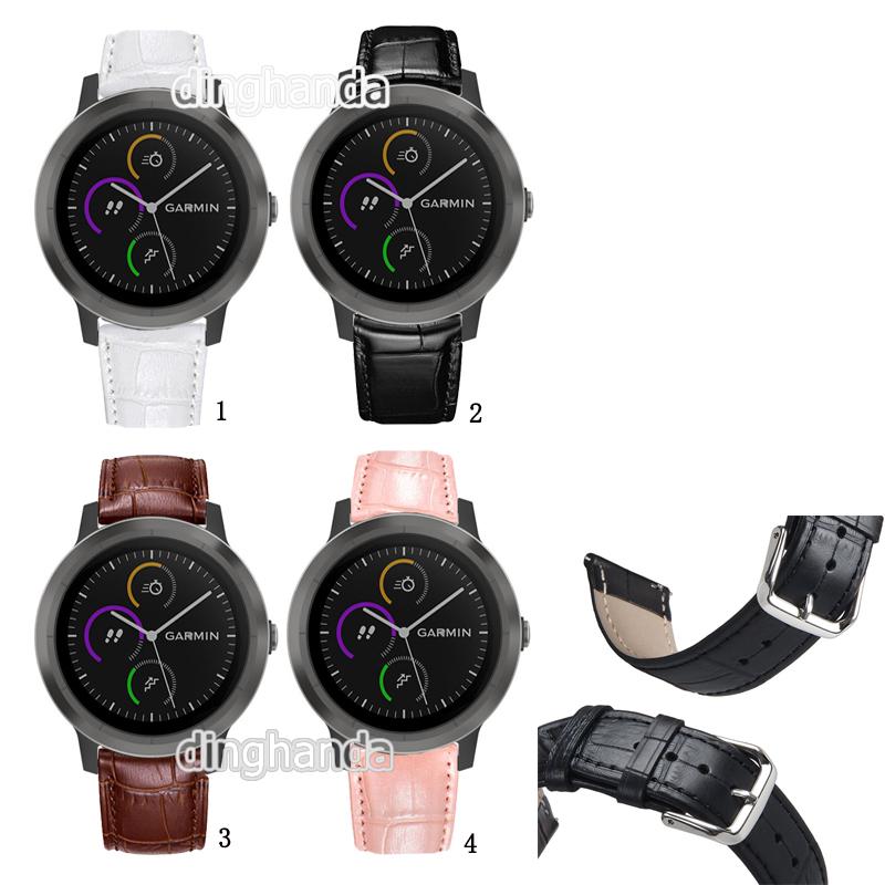 สายนาฬิกาหนังแท้คุณภาพทดแทนสำหรับ Garmin Vivoactive 3