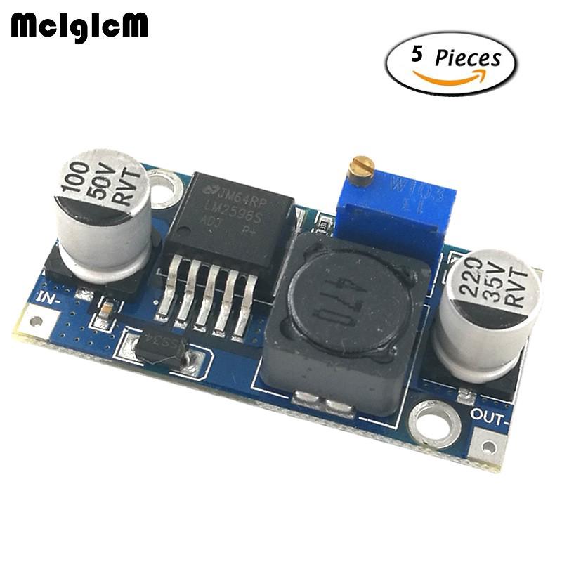 5pcs โมดูลสำหรับดาวน์ลง LM2596 DC4.0 ~ 40 /1.3-37V Regulator Voltage Regulator