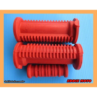 HONDA CB100 CB125 CB175 CB200 CB175 CB185 FRONT PEG &amp; KICK START RUBBER SET "RED"  // ยางพักเท้าหน้า ยางคันสตาร์ท สีแดง