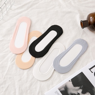 1 คู่ สะดวกสบายที่มองไม่เห็นถุงเท้าเรือผ้าไหมน้ำแข็งลื่น Bre…