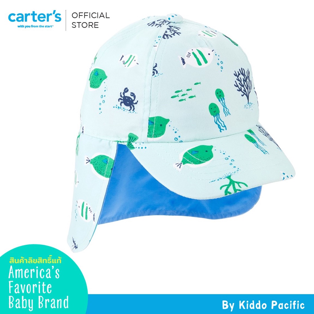 Carter's Boy Swim BHat Blue Fish Print - 0-9M Swimhat  L6 หมวกว่ายน้ำ 1 ชิ้น