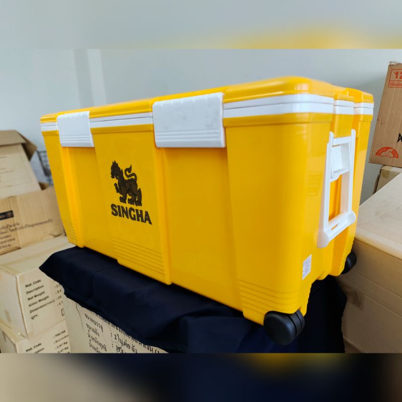 กระติกสิงห์ปาร์ตี้เซ็ต singha party set ถังน้ำแข็ง มีล้อลาก 55ลิตร cooler singha 55L พรีเมี่ยม Premi