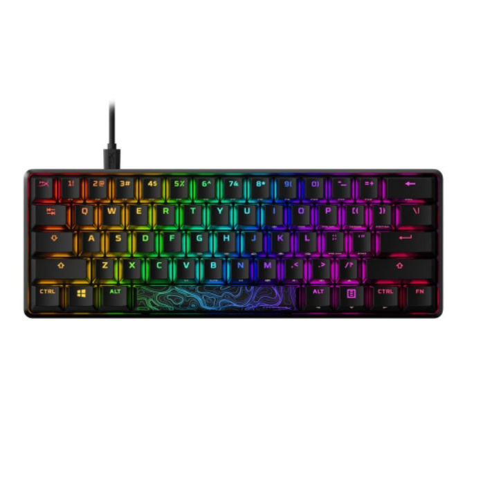HyperX Alloy Origins 60 Percent Wired Mechanical Gaming Keyboard พร้อมไฟ RGB - สวิตช์สีแดง / น้ํา