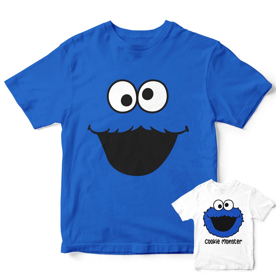 เสื้อยืด พิมพ์ลาย Sesame Street Cookie Monster แฟชั่นคู่รัก สําหรับครอบครัว