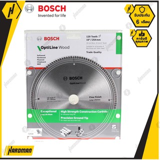 BOSCH ใบเลื่อยจวงเดือน 10 x120 ฟันOptiline Wood รหัส 2608642323 รูเพลา30มม.(มีแหวนลดรูเพลา25.4มม.)