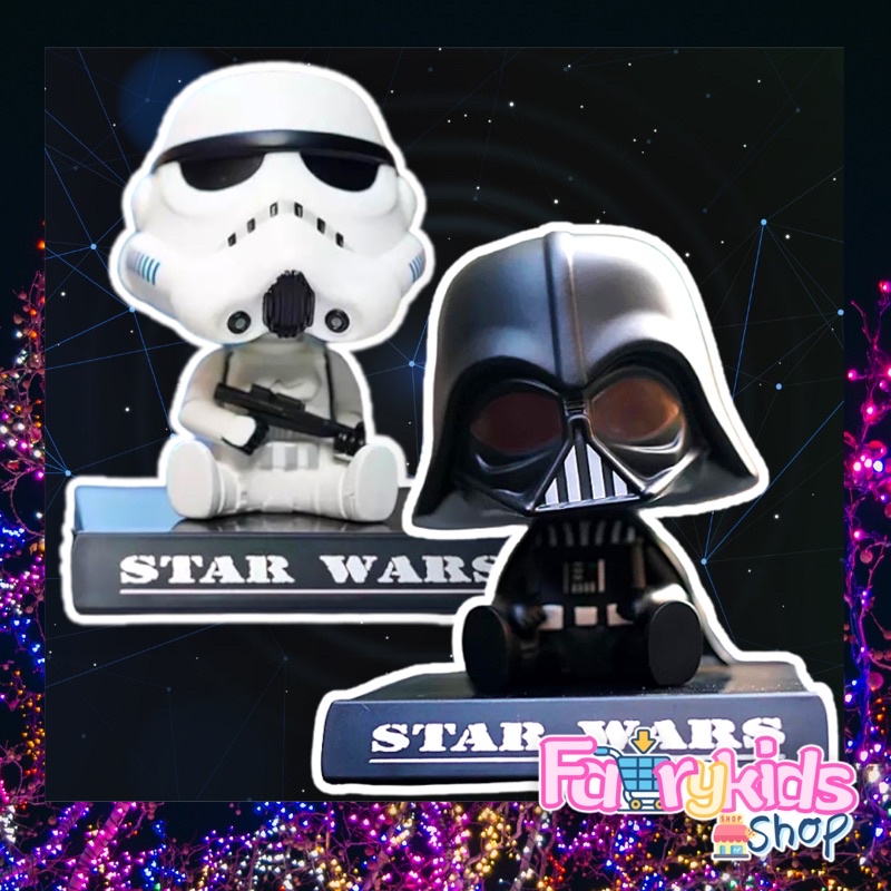 พร้อมส่ง ตุ๊กตาหัวสปริงตั้งหน้ารถ สตาร์วอล Star wars ตุ๊กตา ดาร์ธเวเดอร์ Stormtrooper แต่งรถ แต่งโต๊ะทำงาน วางมือถือ