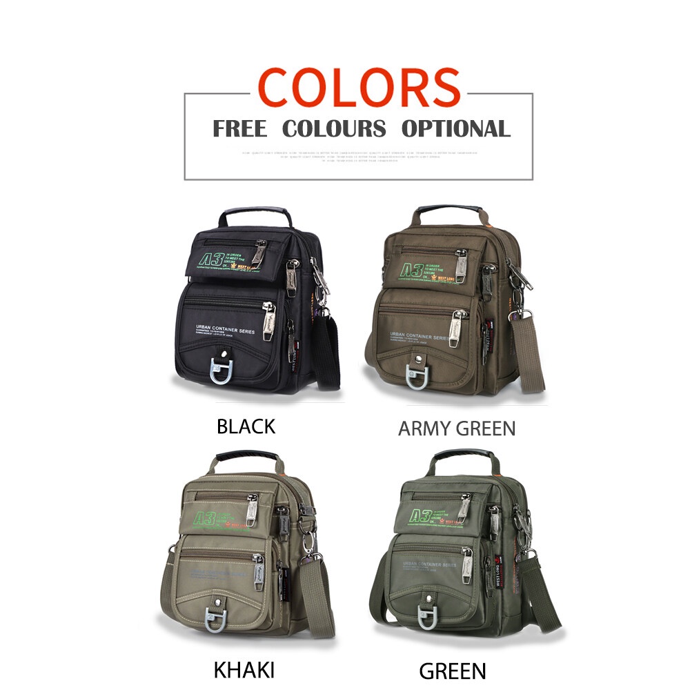 กระเป๋าสะพายไหล่ ผ้าไนล่อน กันน้ํา อเนกประสงค์ ใส่โทรศัพท์มือถือได้ สําหรับผู้ชาย - รูปที่ 6