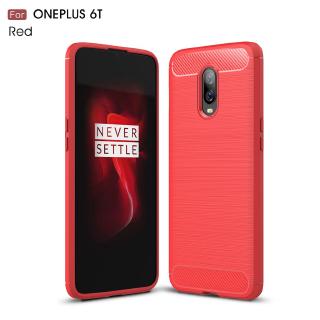 เคสโทรศัพท์ซิลิโคนคาร์บอนไฟเบอร์กันกระแทกสําหรับ Oneplus 6t 1 + 6t 1+