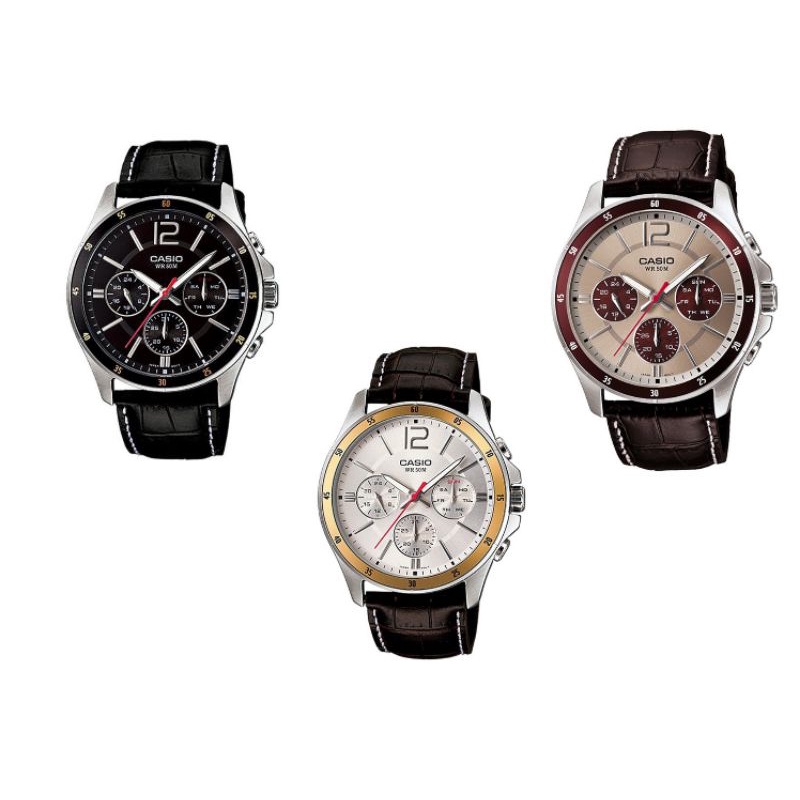Casio Standard นาฬิกาข้อมือผู้ชาย สายหนัง รุ่น MTP-1374,MTP-1374L,MTP-1374L-1A,7A,7A1