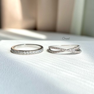 ราคาMinimal X - 14k single blink ring set. (เซ็ตแหวนงานชุบทองคำขาวและ 14k (สแตนเลส) สวย ทน เงา โดนน้ำ โดนน้ำหอมได้ เพชร CZ)