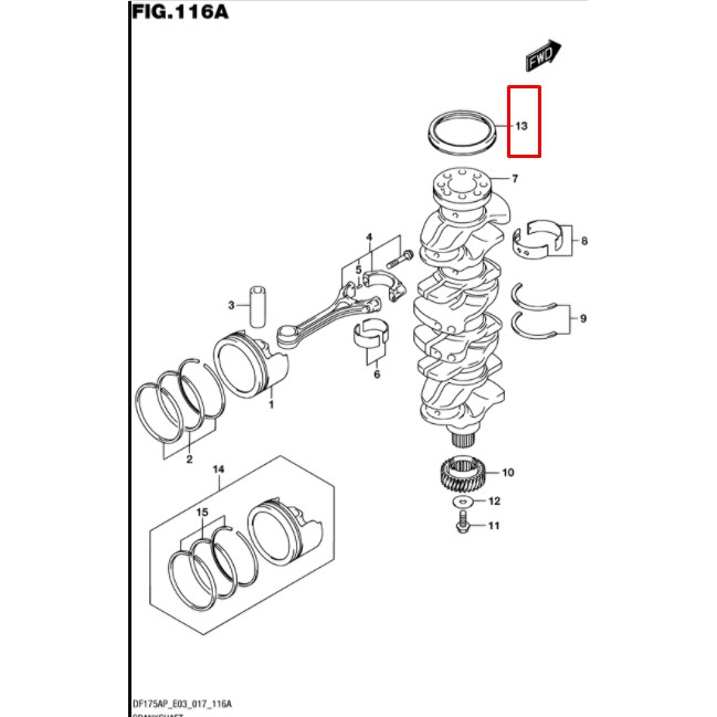 09283-91001-000 SEAL, OIL(91X109X10) ซีลน้ำมัน 91X109X10 เครื่องยนต์เรือซุซุกิ Suzuki Outboard 09283