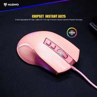 [กรุงเทพฯ ด่วน 4 ชั่วโมง] NUBWO Gaming Mouse เมาส์เกมมิ่ง เมาส์มาโคร มี 3 สีดำ / ขาว / ชมพู รุ่น NM-92M รับประกัน 1 ปี